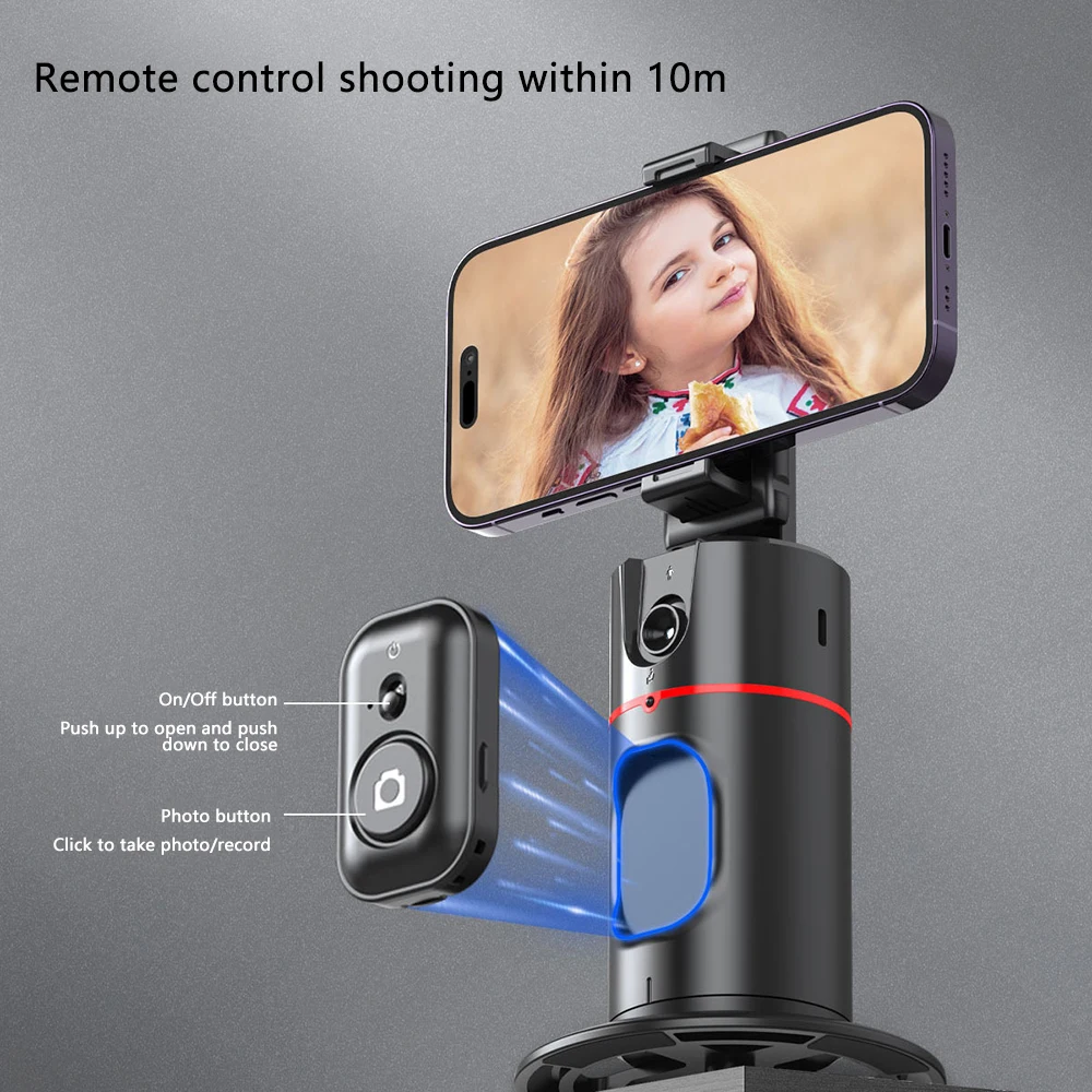 Auto Tracking Smart Shoot Robot Cameraman 360 Face Phone Holde AI Shooting Selfie Stick Gimbal Stabilizer For Vlog Live Video