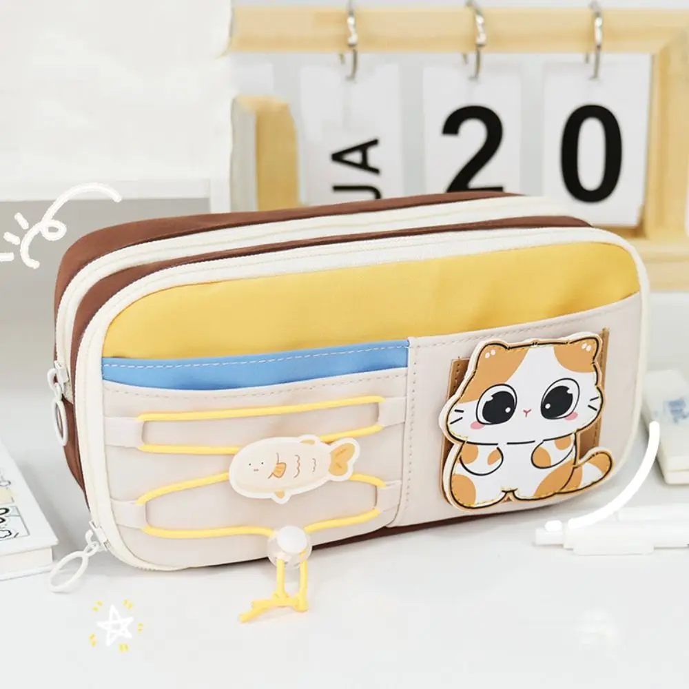 Astuccio per matite per ragazze carine a 9 strati Astucci scolastici Kawaii per animali estetici Astuccio portatile di grande capacità Scatola per organizer di cancelleria