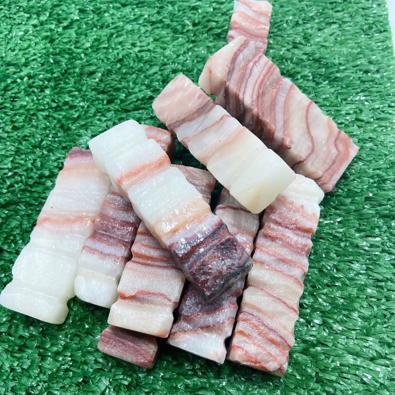 1pcs 7-8cm Natural Quartz Stone Meat Stones Pork Belly Bacon Stone Collection Gift