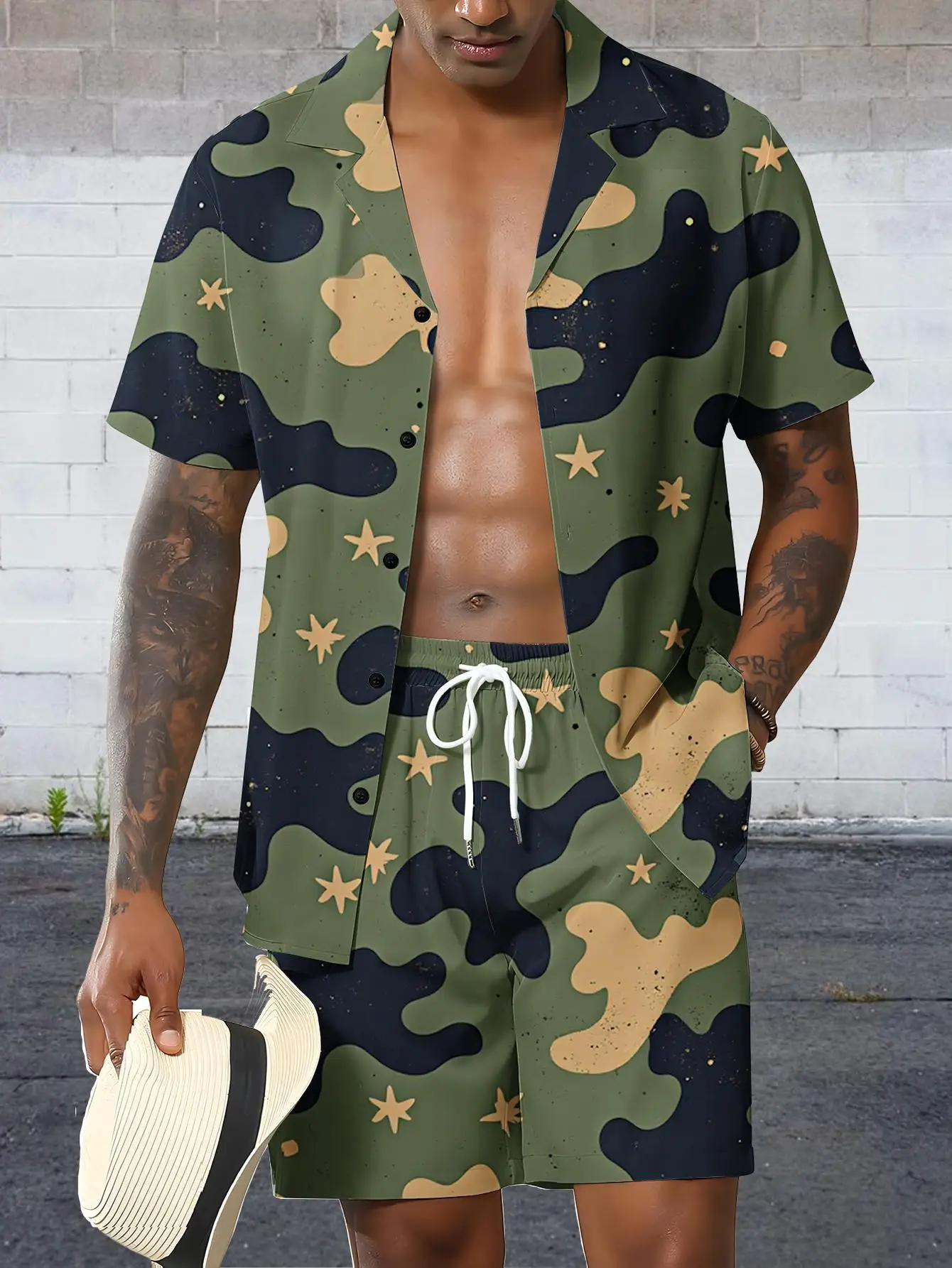 Men's Shirt Sets 2026 Spring/Summer Graphic men's sports suit jogging set 3D Printed Y2k tracksuits sweatshirt set Suit for man