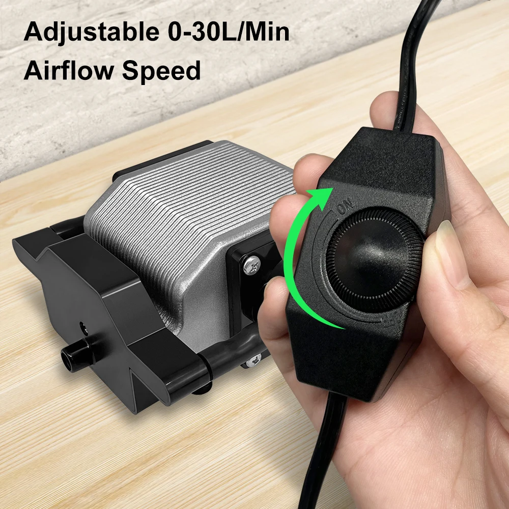 LASER TREE 26L/min Air Pump Metal Nozzle Low Noice High Speed Full Metal Air Compressor for Air Assist Laser Module Wood Tools