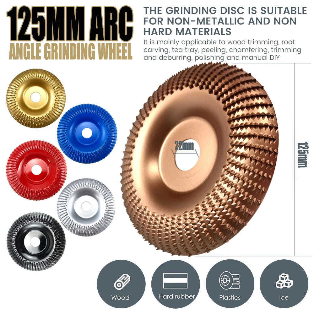 22mm Aperture 125mm Arc Angle Grinding Wheel Woods Shaping Grinding Discs Woodworking Sanding Wheel Rotary Abrasives