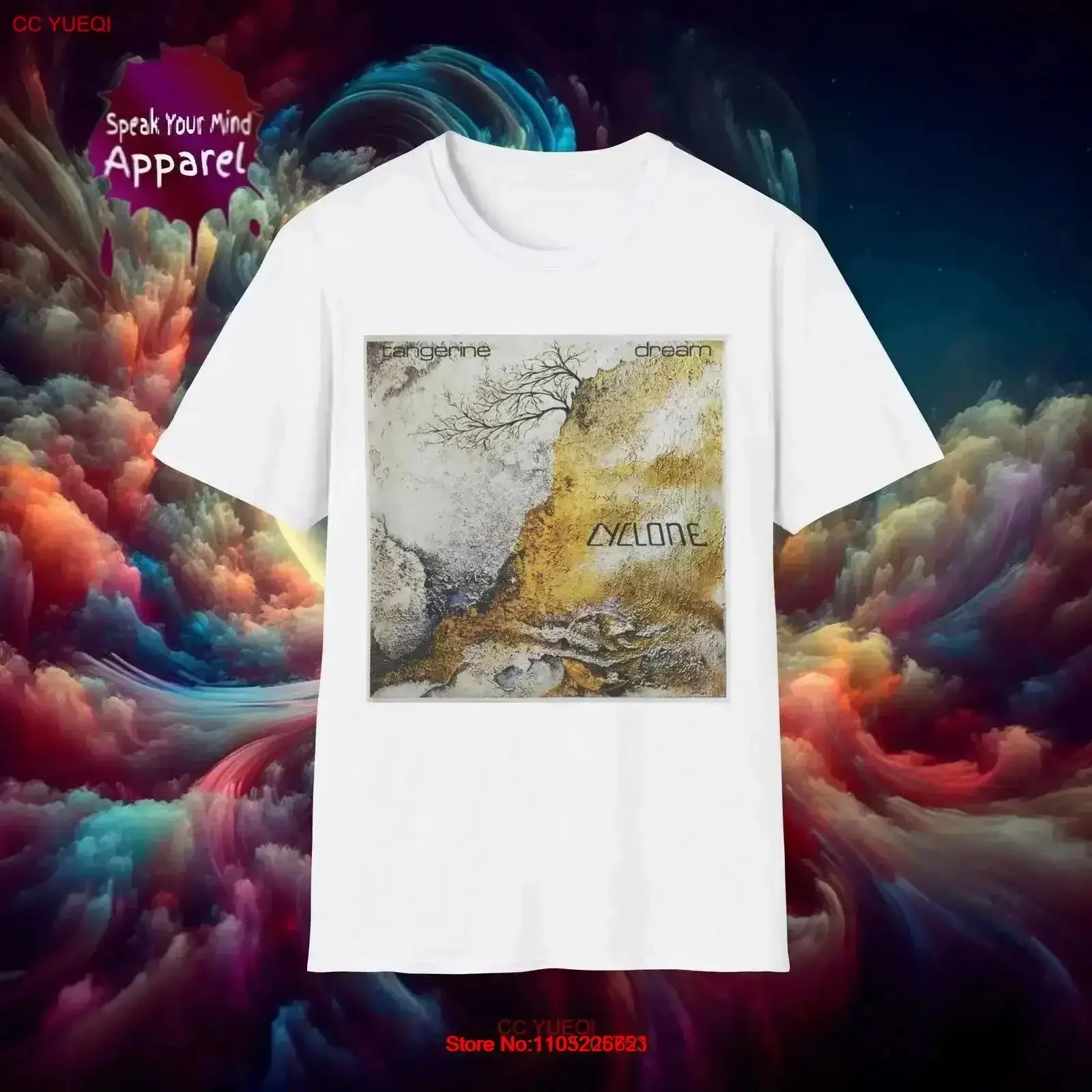 Soft Cotton T Shirt Tangerine Dream Cyclone vintage Washed Casual Stretched homme Stylish designer clothes Breathable graphic
