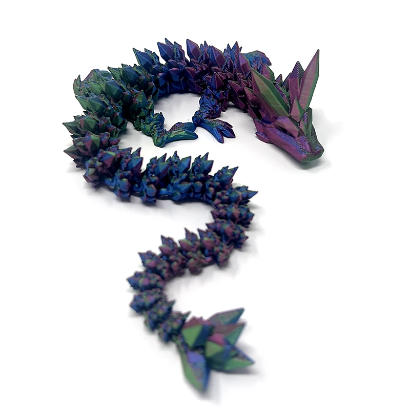 

3d Printed Crystal Dragon Antistress Fidget Toy Rotatable Articulated removable Figure Radiant And Dazzling Colors 29/45/60CM