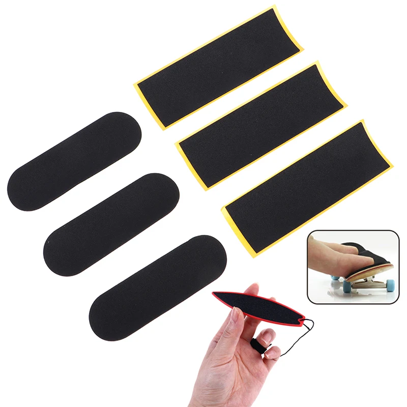 

5PCS Black Fingerboard Foam Grip Tape - 2 Sizes Uncut Deck Stickers for Skateboard DIY
