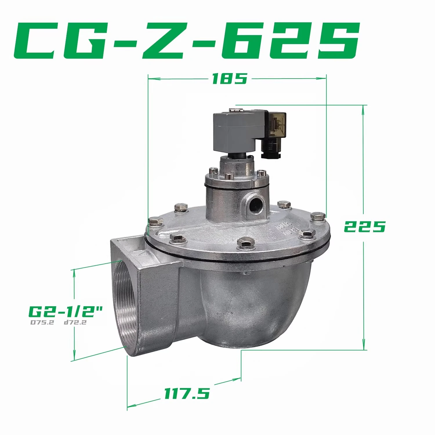 

Bag Type Dust Removal Pulse Valve 2.5-inch Right Angle MCF-Z-62S-DC24V - AV220V