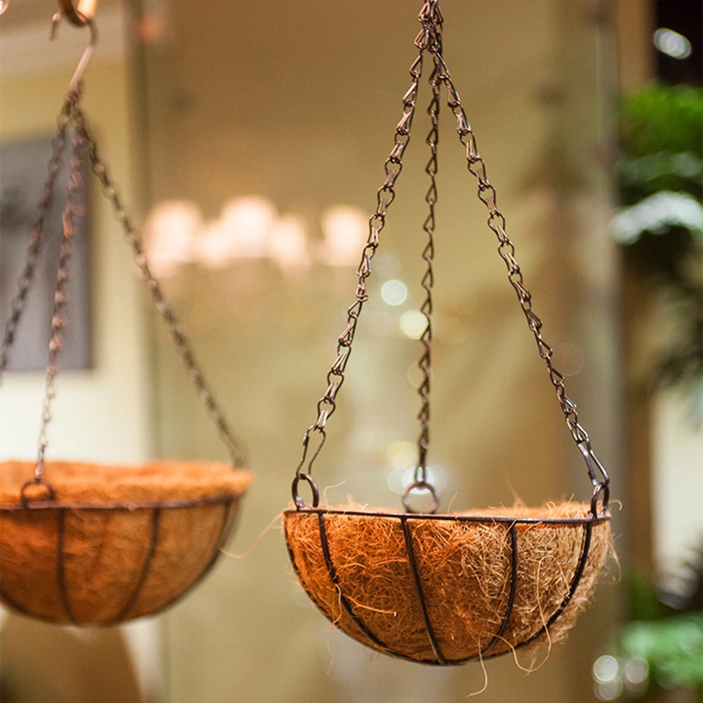 

14 Inch Hanging Basket Flower Pot Planter Balcony Decorative Baskets Outdoor Holder Plants