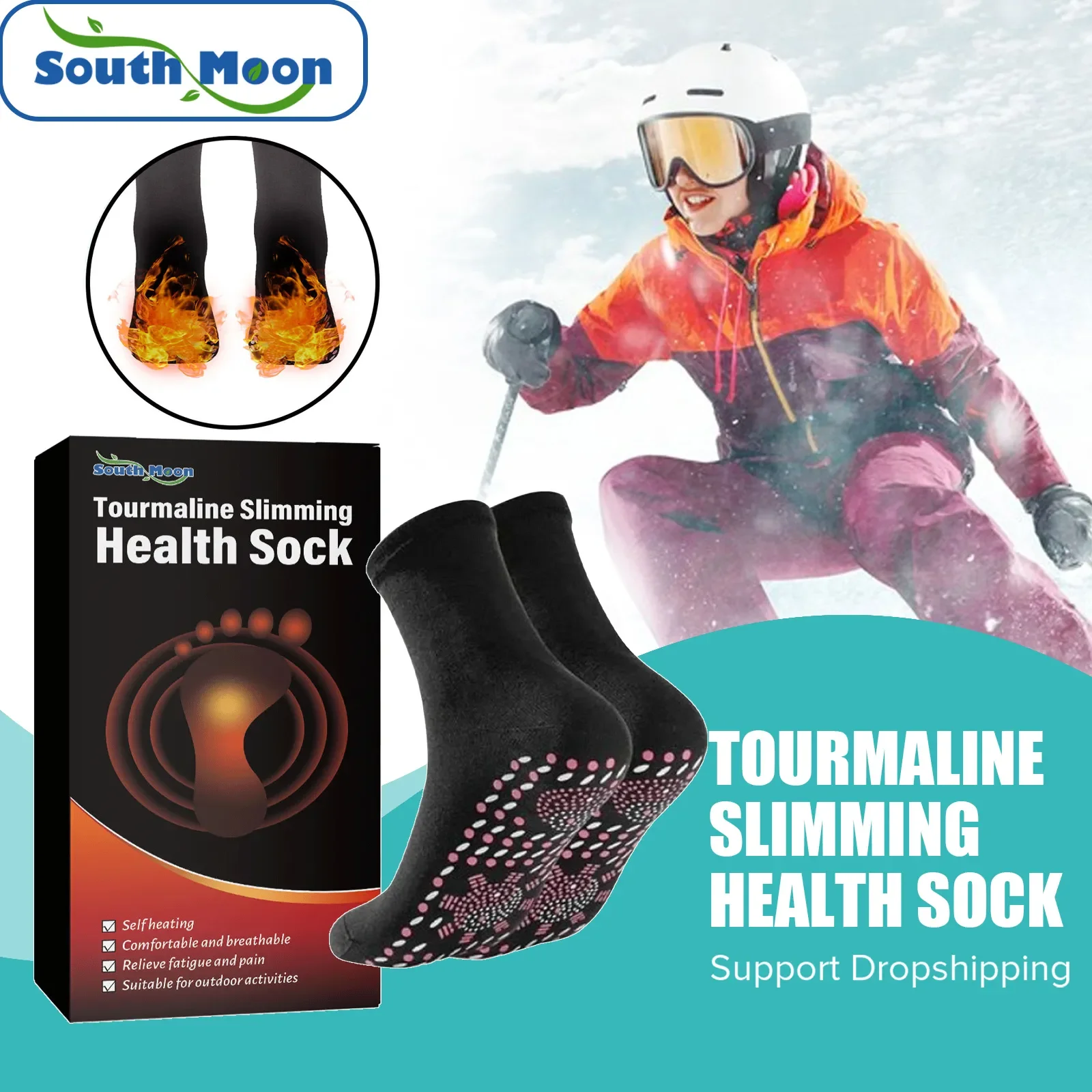 Self Heating Socks Magnetic Therapy Warmth Comfortable Relieve Varicose Veins Pain Legs Fatigue Tourmaline Slimming Health Socks