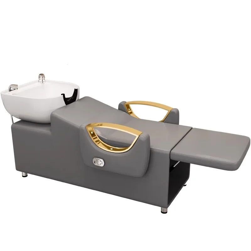 

Folding shampoo bed for barber shop Internet celebrity semi-reclining hair salon flush bed