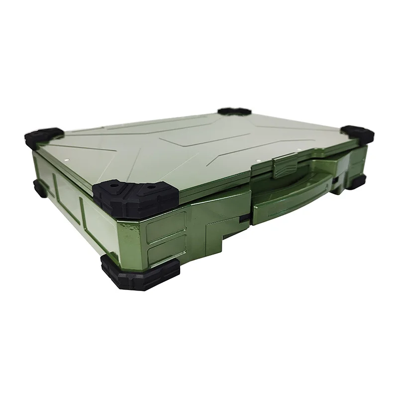 Military green 15.6-inch Triple Defense Ruggedized Laptop Portable Ground Station Outdoor Use Industrial Computer Customizable