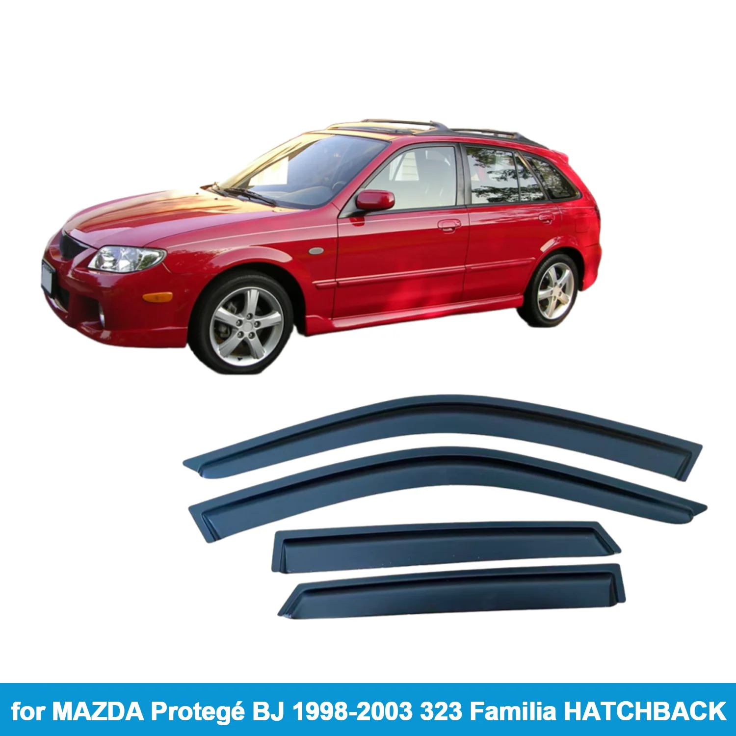 

for MAZDA Protegé BJ 1998-2003 323 Familia HATCHBACK Wind Rain Guard Accessories Outside-Mount Tape On