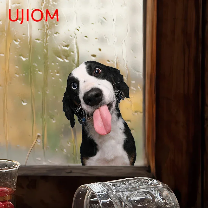 UJIOM 13cm X 9.2cm Funny Shepherd Dog Wall Stickers Vinyl Scratch Proof Wardrobe Bathroom Decal Baby Nursery Room Wallpapers