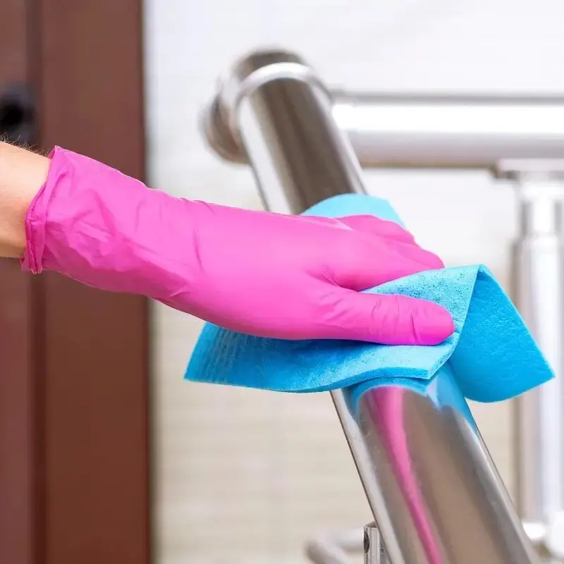 XS/S/M/L Pink Nitrile Gloves Disposable Household Gloves Elastic Latex Free Waterproof Durable Multifunctional Cleaning Tool