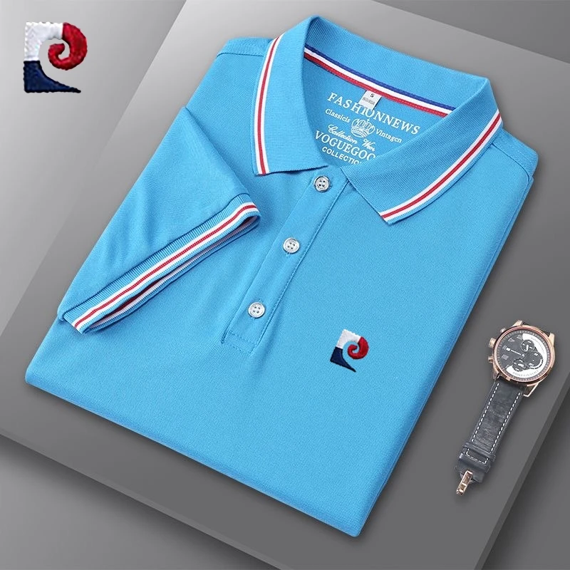 

Summer men's high-quality cotton short sleeved polo shirt, new fashionable and casual versatile T-shirt top