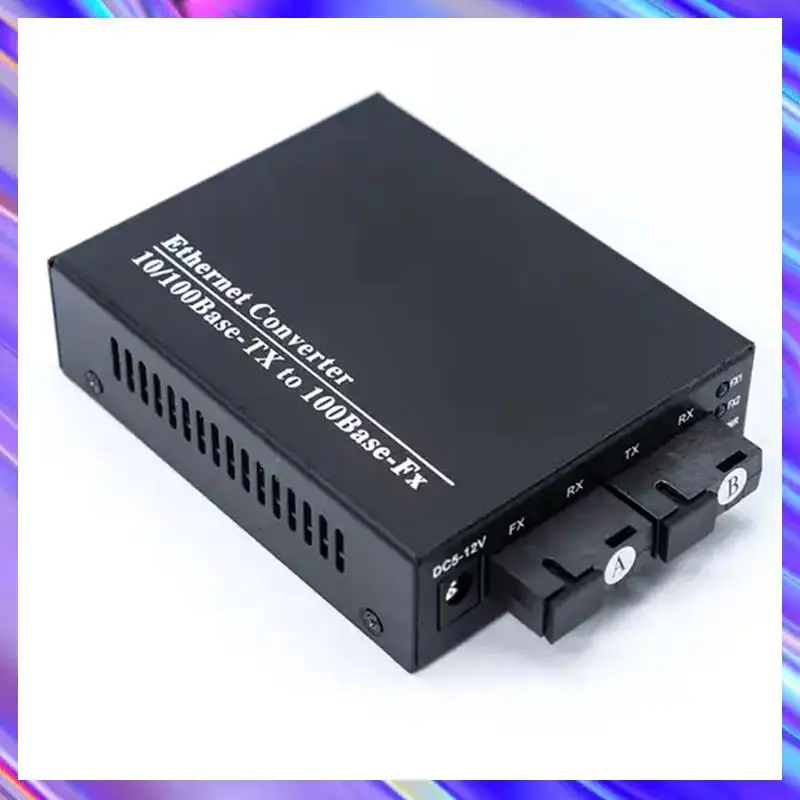 A24U Fiber Converter 20Km 1310Nm/1550Nm Single Mode 100M 2 Fiber Ports 2 RJ45 Port Simplex SC Fibra Optical Conversor EU PLUG