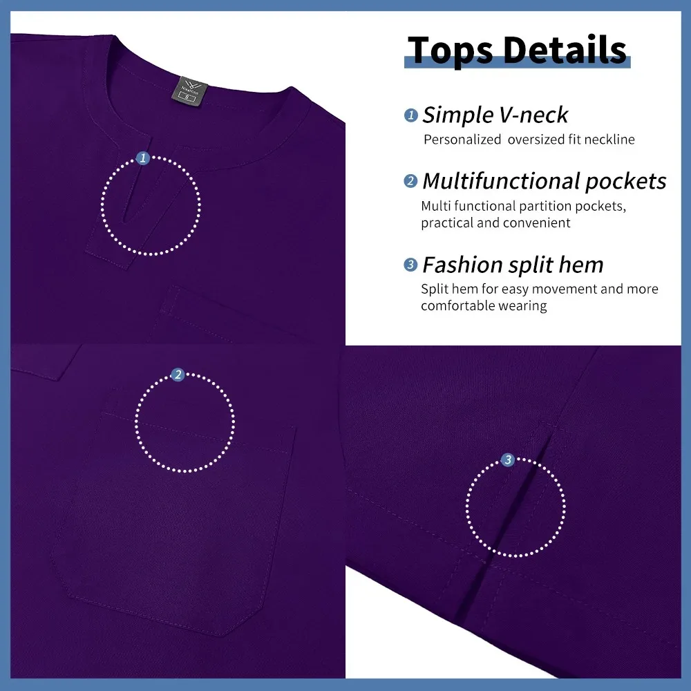 تصميم جديد للنساء الزي الطبي الدعك مجموعات للمرأة الممرضات اكسسوارات عيادة الأسنان صالون تجميل سبا مختبر ملابس العمل