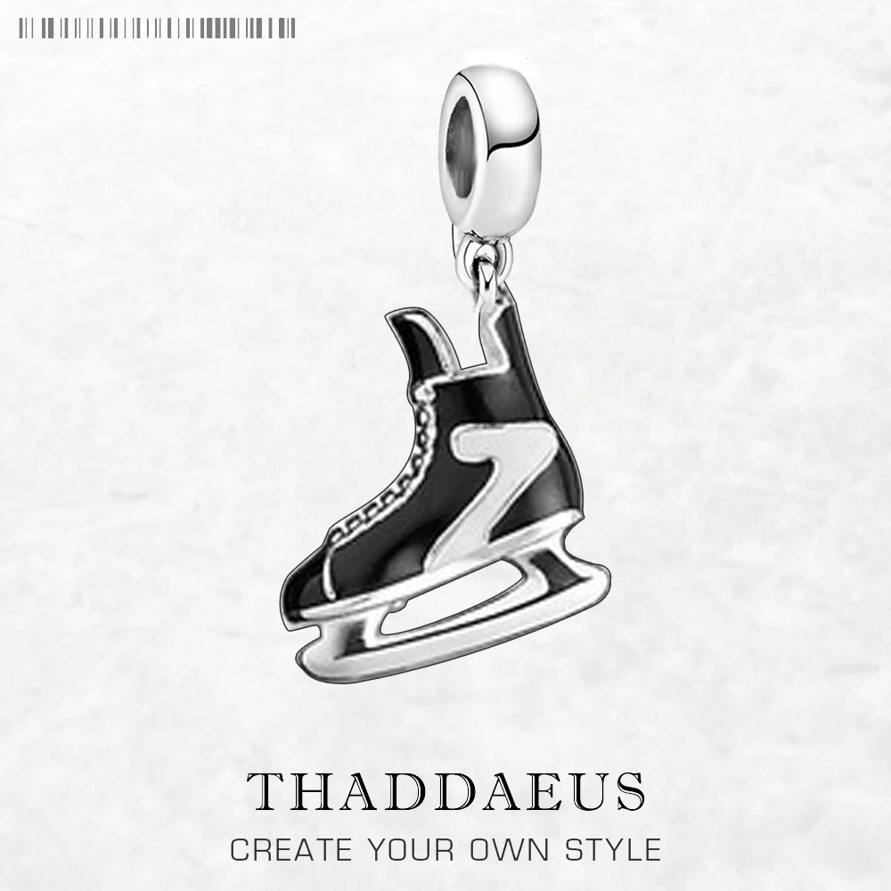 

Dangle Charm Pendant Ice Skates For Women Men 925 Sterling Silver Sport Brand New Gift