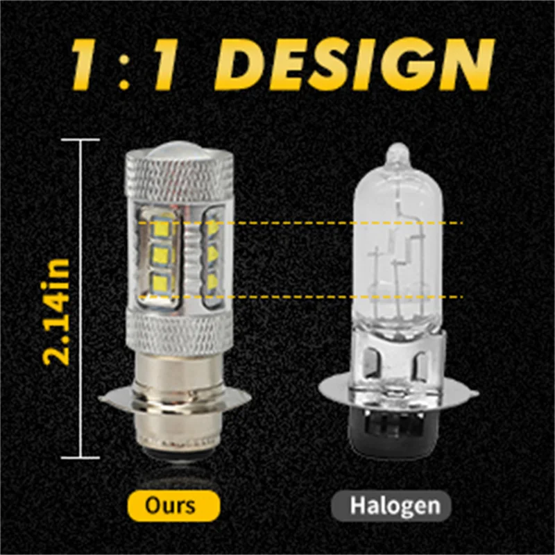 H6M 80W LED Front Headlight Bulbs Lamps for Yamaha ATV Rhino 700 Raptor 125 250 700R Grizzly 125 350 450 YFM250 YFM350 YFM700