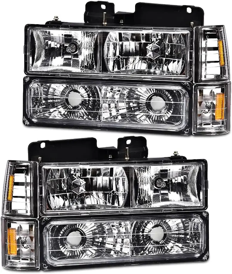 

Headlights, Compatible with 1994-1998 Chevy/GMC Suburban C/K 1500 2500 3500 Yukon Tahoe/1994 Blazer, Turn Signal Lamps Bumper Li