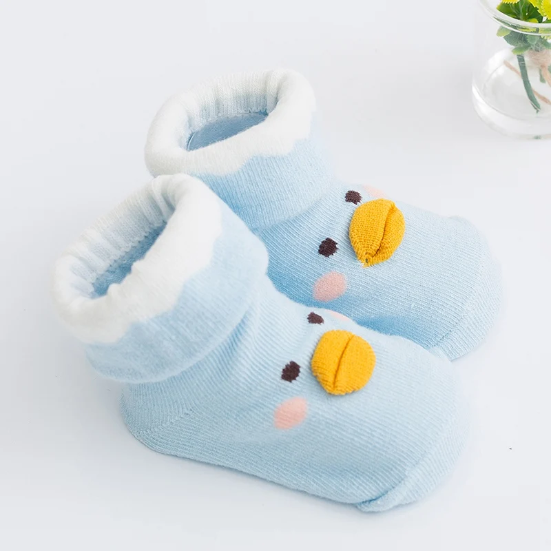 0-18 Months Cute Toddler Girl Winter Warm Floor Socks Newborn Toddler Baby Socks Cartoon Animal Duck Baby Anti-slip Infant Socks