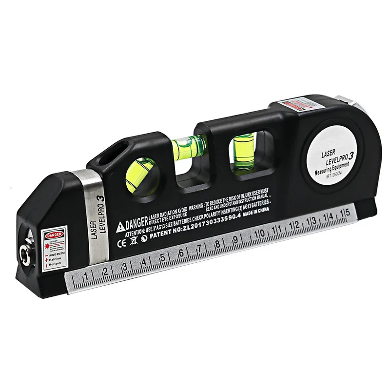 

Laser Level Multipurpose Line Laser Leveler Tool Cross Line Lasers With 2.5M Standard Measure Tape and Metric Rulers