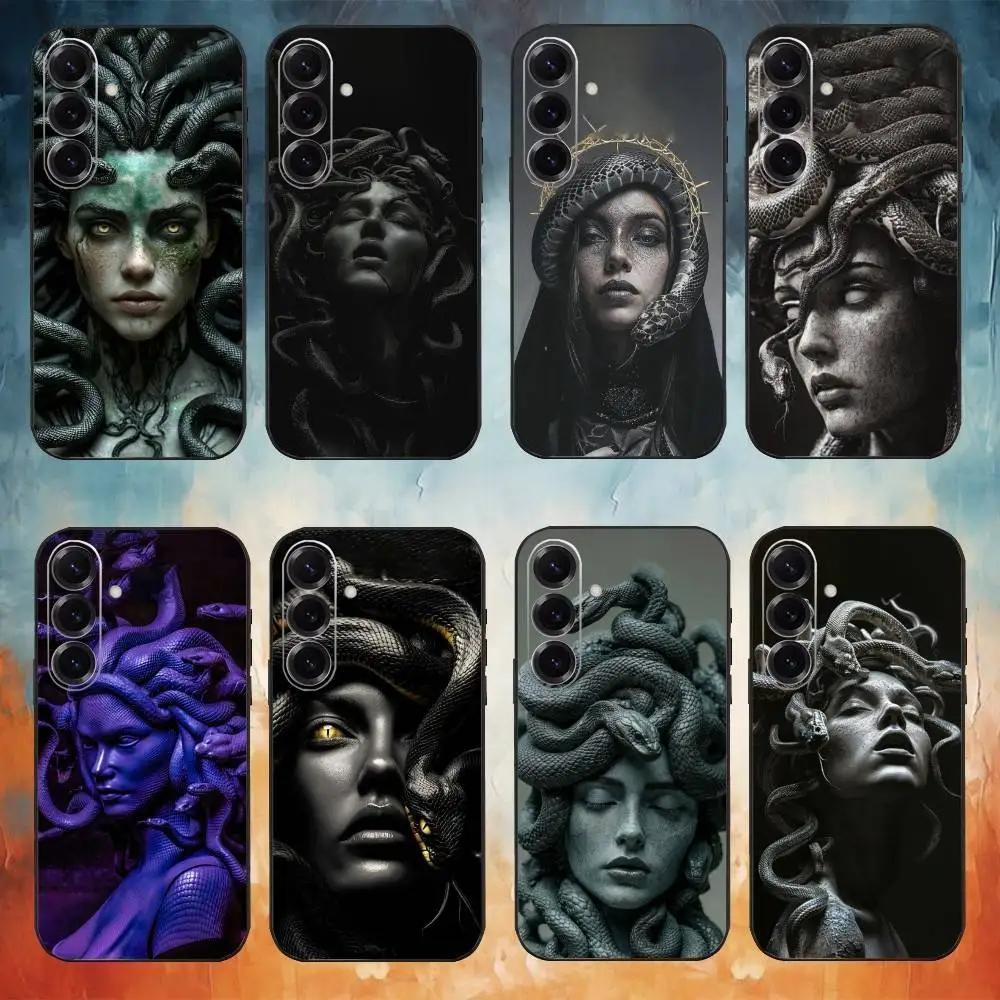 

M-Medusa G-Greek Mythology Phone Case For Samsung Galaxy A73,A72,A71,A70,A53,A52,A51,Others Soft Black Cover
