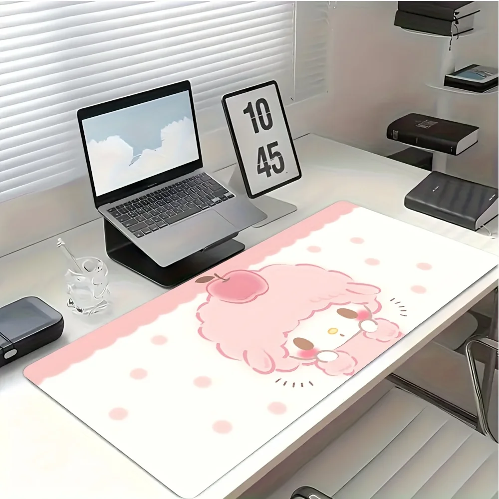 قطعة واحدة من لوحة ماوس الألعاب سانريو لهالو كيتي - قاعدة مطاطية مضادة للانزلاق، حصيرة مكتب قابلة للغسل مع وردي لطيف وتصميم، مثالية للمكتب #4