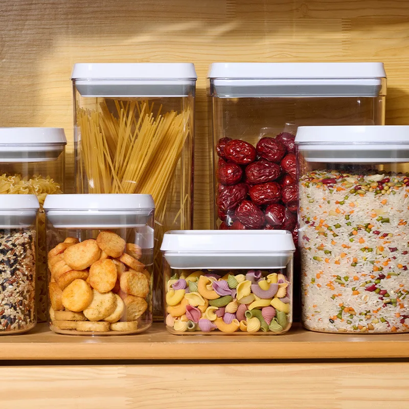 جرة مختومة من نوع الضغط، جرة تخزين الحبوب المتنوعة للمطبخ، أعشاب طبية، شاي، قهوة، فواكه مجففة مقاومة للرطوبة