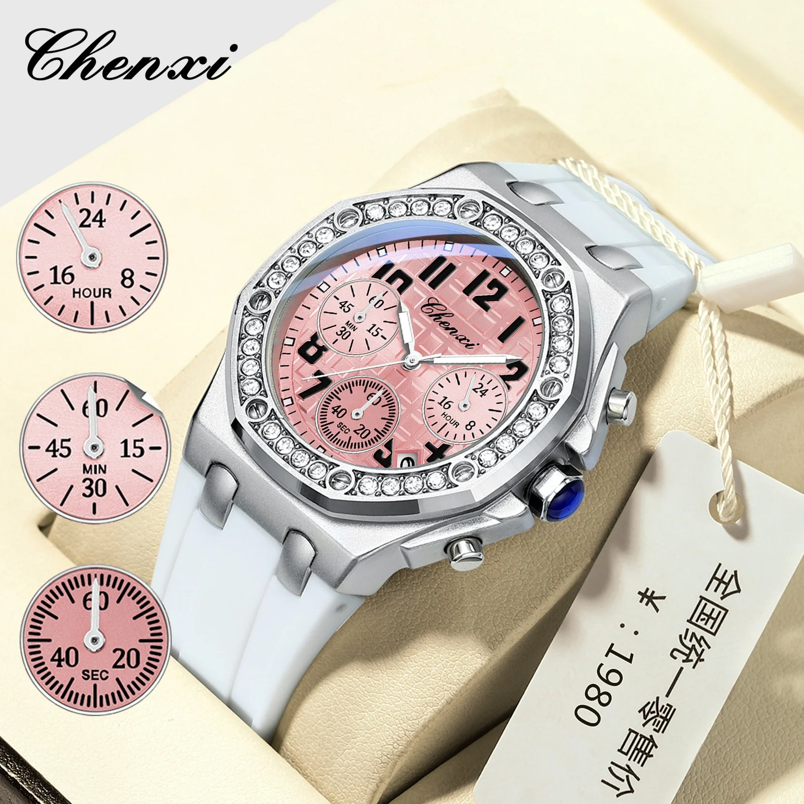 CHENXI 913, новые модные часы с секундомером, ручные женские наручные часы, элегантное повседневное женское платье, кварцевые часы, relojes para damas