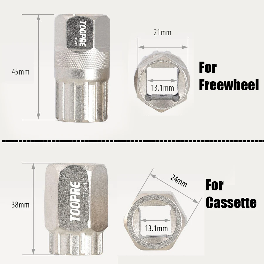 TOOPRE-Herramienta de extracción de piñón libre para bicicleta, removedor de bloqueo de casete de volante, acero al carbono, Compatible con la