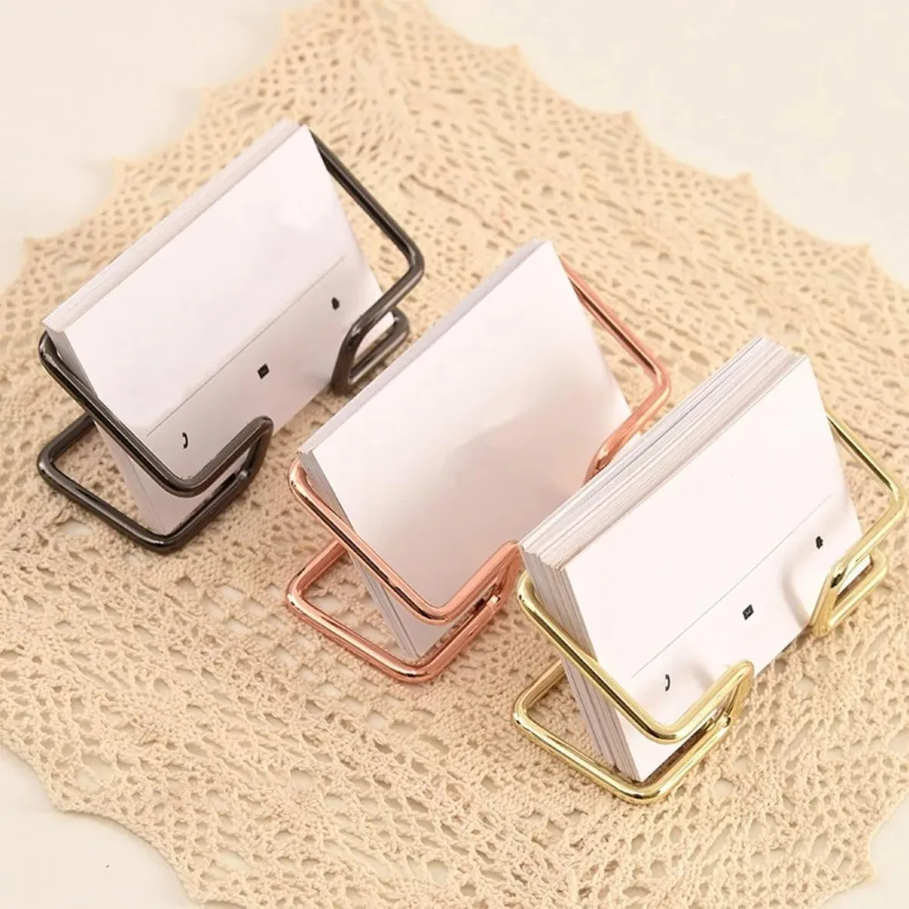 3 Pack Business Card Holder - Desk Metal Business Card Display Stand Desk Accessories for Office Home Dorm Back-to-school Gift