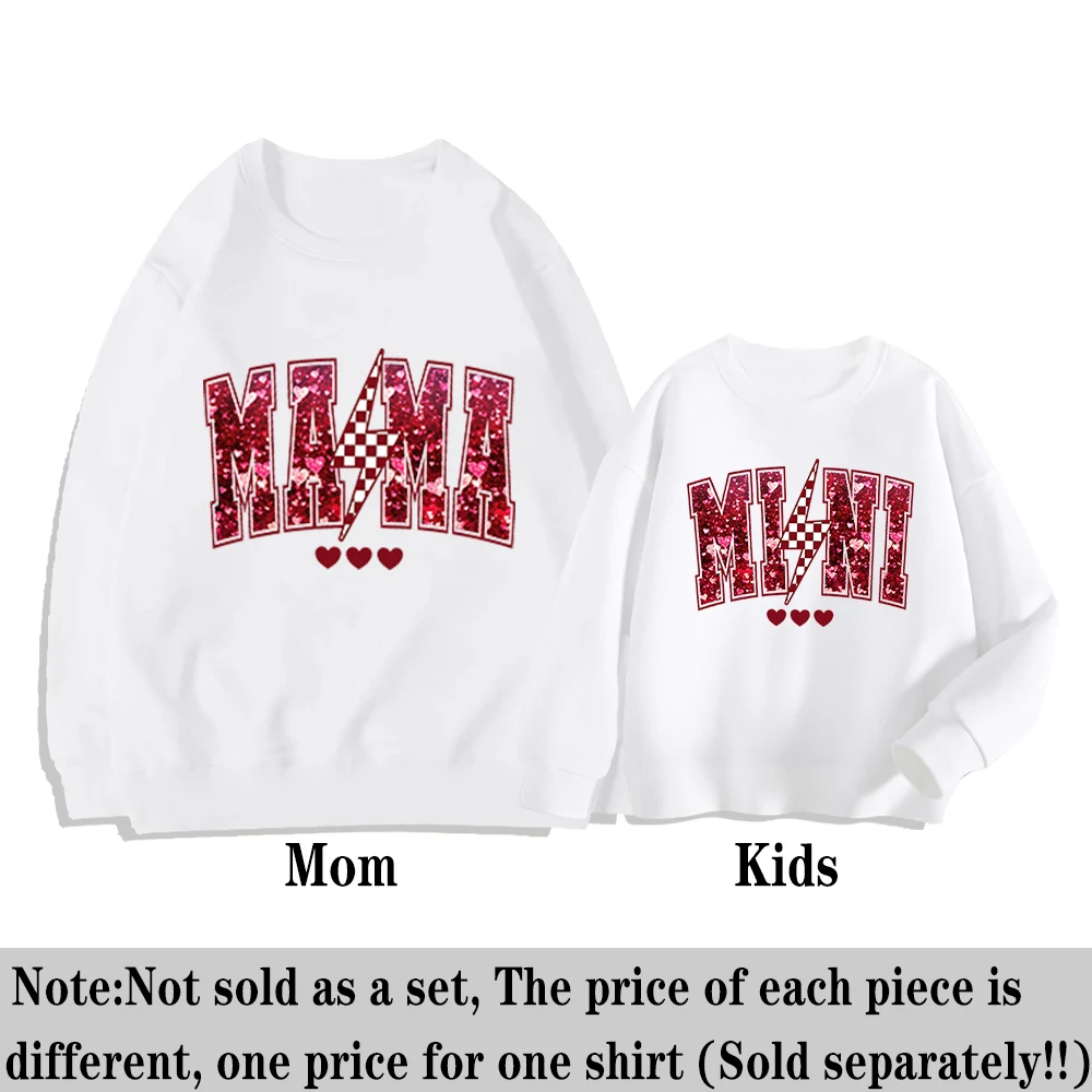 Mommy and Me Outfits Valentine‘s Day Gift From Daughter Matching Mama and Mini Shirts Mama Mini Love Sweatshirts Clothes