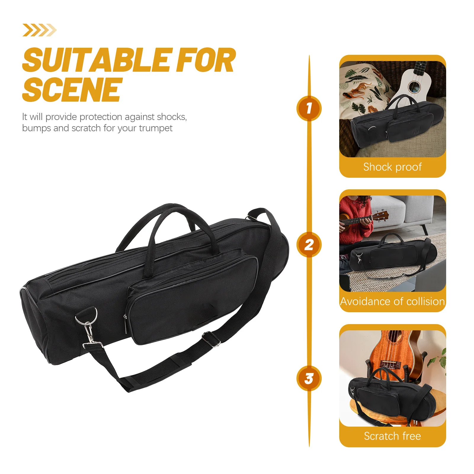 

Small Bag Trumpet Carrying Instrument for Music Instruments Storage Mute Musical Shoulder Decorate