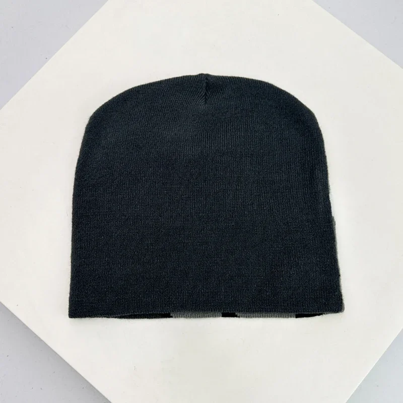 Autumn and Winter New Letter Wool Knitted Hats Color Block Warm Hip Hop Personal Beanies Versatile Street Fashion Niche Skate