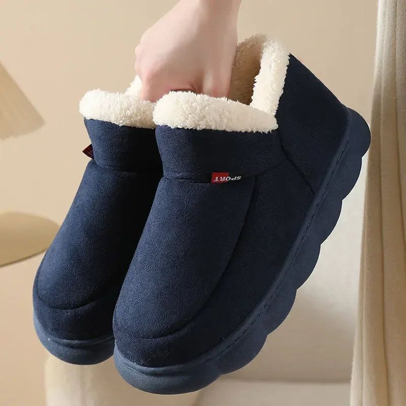 Pallene Men Warm Shoes Extremely Comfy Non-Slips Men House Slippers Outdoor Fuzzy Cozy Warm Shoes Lightweight Casual Cotton Shoe