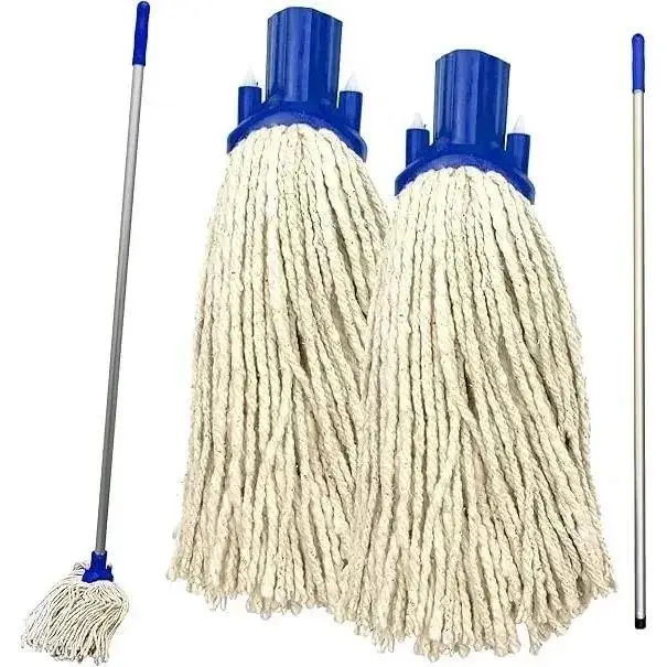 1/2 Pack Mop Replacement Head, Bleached Cotton Line Replacement Mop Head, Household Universal Mop Head Replacement Set for Floor Cleaning, Suitable for Home Kitchen and Bathroom