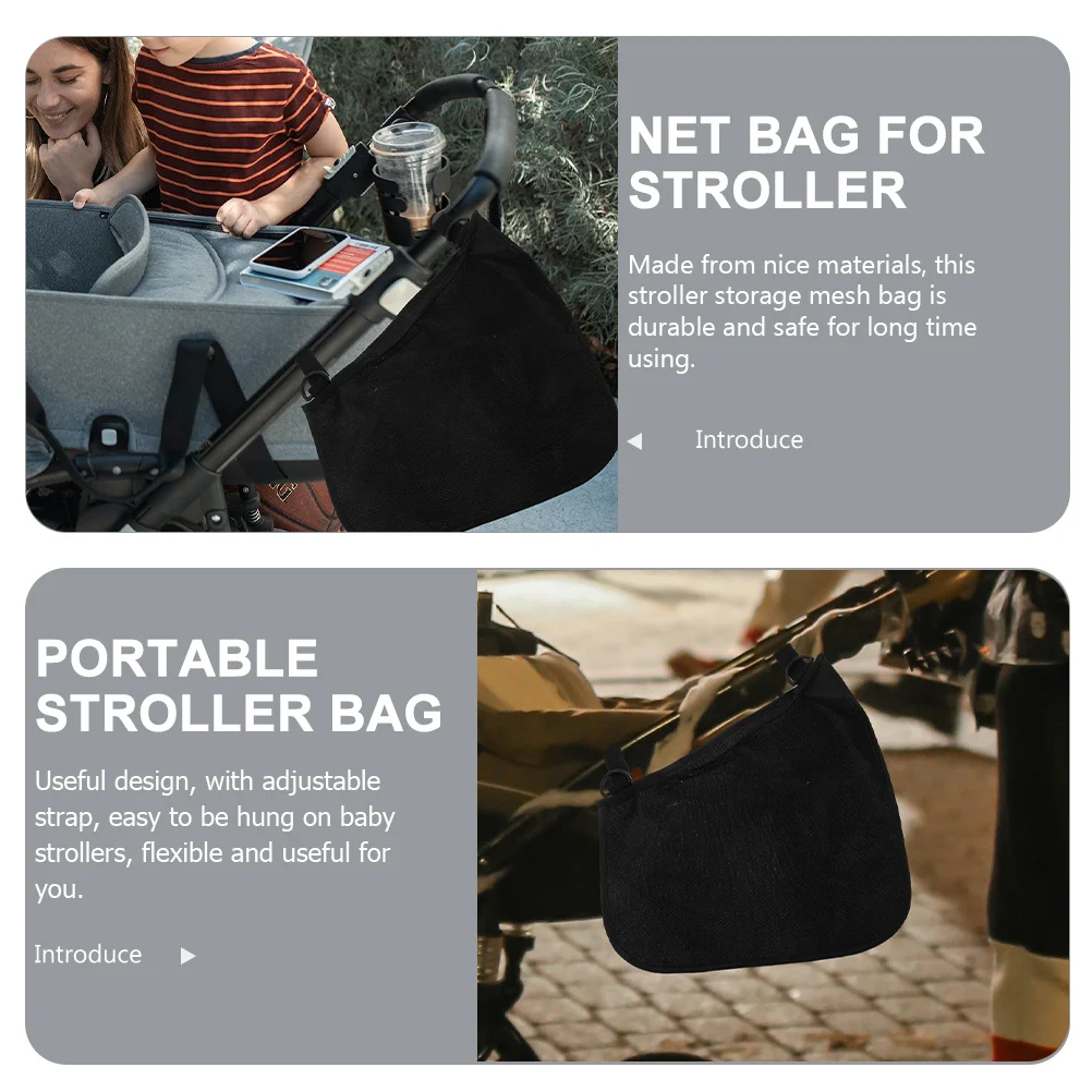 

4Pcs Baby Stroller Storage Mesh Bags Portable Side Sling Organizer for Diapers Bottles Accessories Baby Stroller Bags