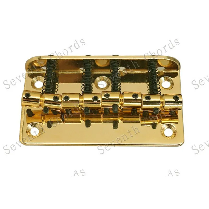 A Set of Gold Vintage Top Load 4 String Saddle Electric Bass Bridge Length 80mm Guitar Accessories Parts Musical Instrument