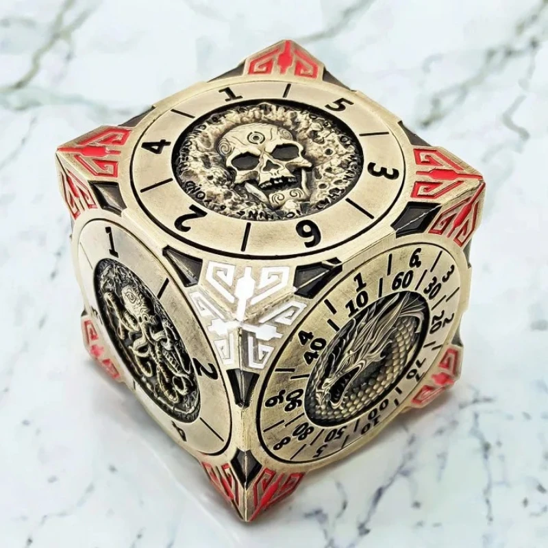 DND Six Sides Fidget Spinner Dice Roller Metal EDC Relieve Stress Reducing Office Desk Toys Rotating Flywheel Anti anxiety Gift