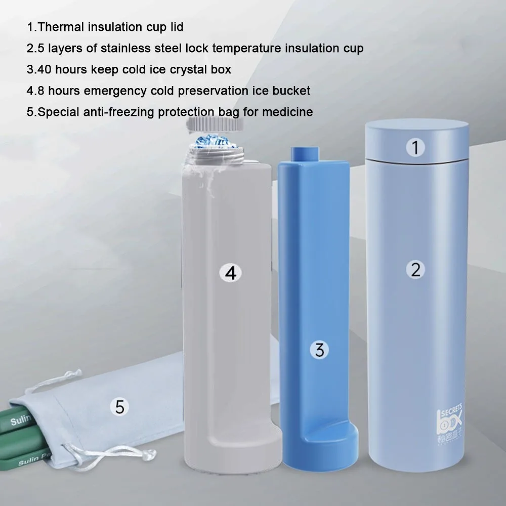 

Carry-on Insulin Cooler Box LCD Digital Display USB Charging Insulin Refrigerator Cup Automatic Temperature Control