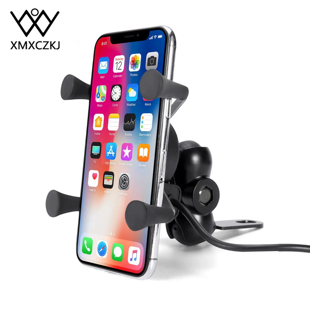 

Держатель для мобильного телефона на мотоцикле с USB-зарядным устройством, подставка на руль мотоцикла, кронштейн для крепления