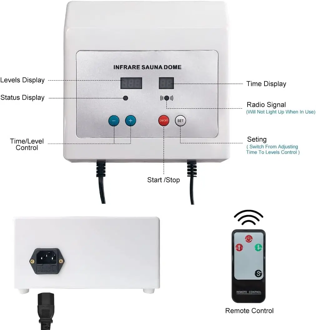 Far Infrared Sauna Dome for Personal Home Spa 360 Degree Complete Coverage with Remote Control for Relax Detox Therapy