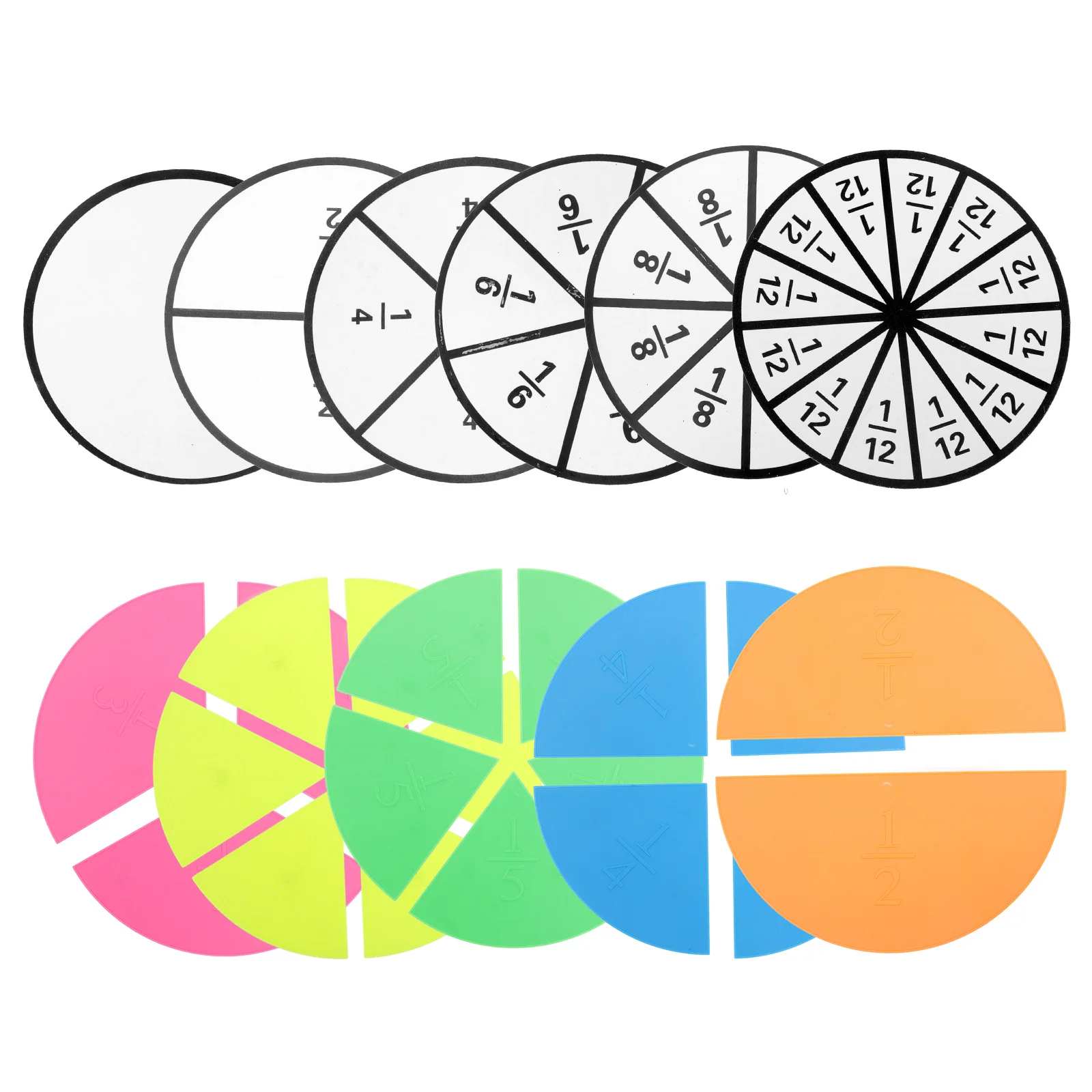 1 set Magnetic Fraction Discs Interactive Math Teaching Tool For Learning Fractions Montessori Educational Set Fraction