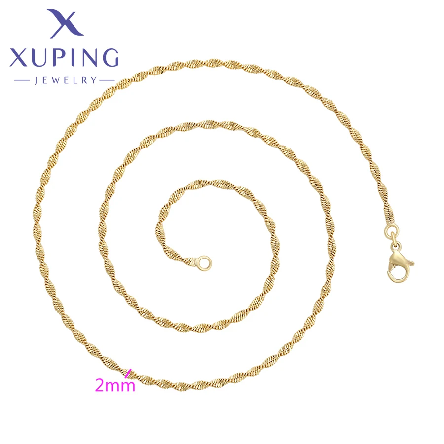 Xuping Jewelry New Arrival Promotion Trendy Simple Light Gold Color Chain for Pendant Necklace for Women Girl Gift X00045233