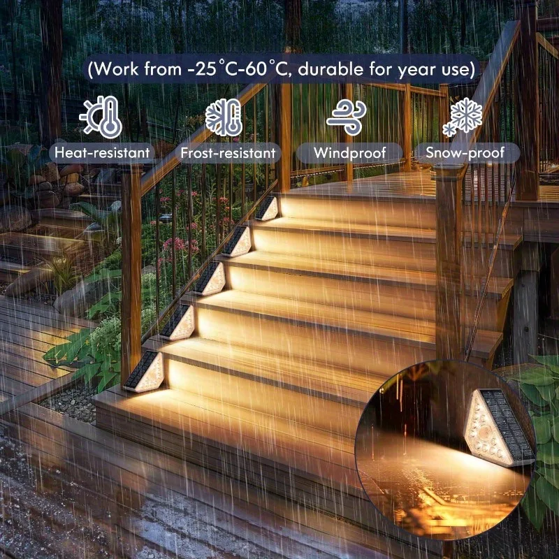 Human Body Induction Outdoor Step Light Motion Sensing Solar Lamp Waterproof Stair Light Deck Courtyard Garden Atmosphere Light