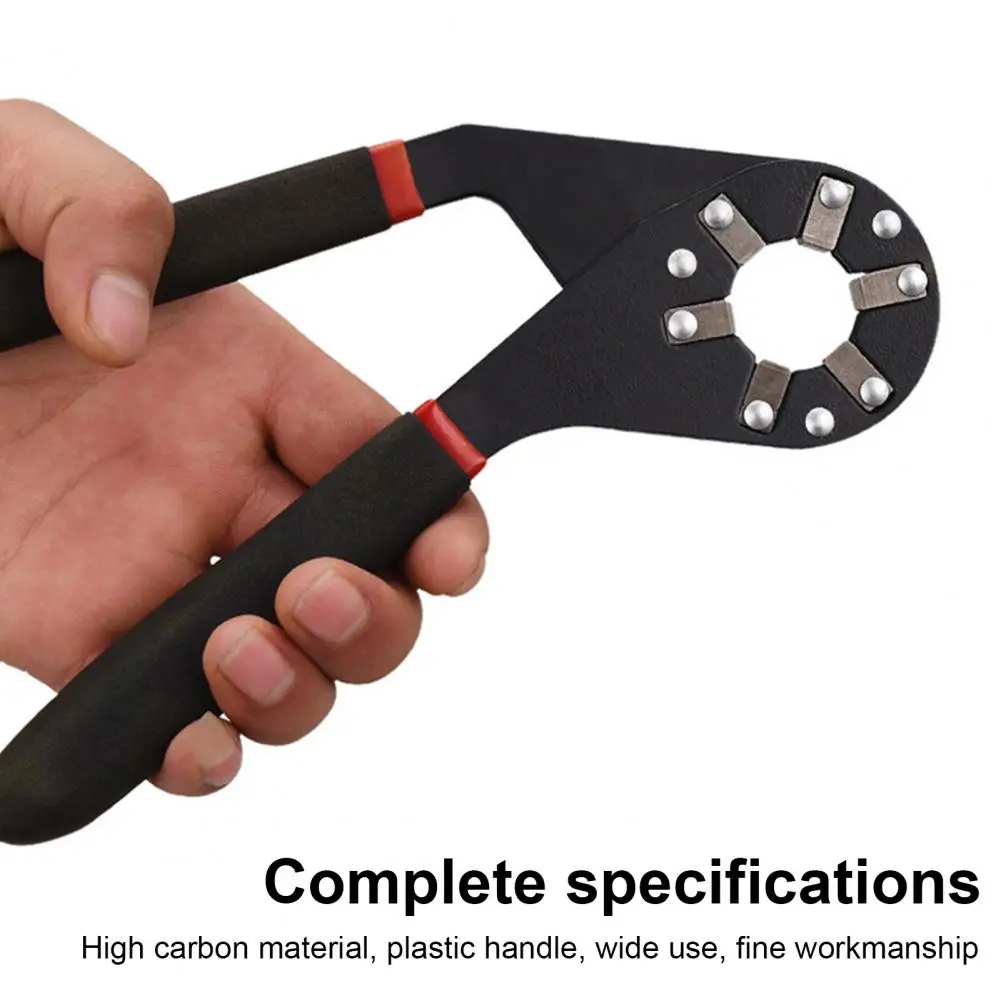 

6/8-Inch Adjustable Wrench With Non-slip Handle High Carbon Steel Multi-functional Repair Monkey Wrench Hexagonal Spanner Tools