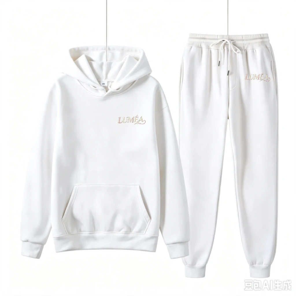 Autumn and Winter Women's Comfortable Printed Home Casual Suit Pullover Hooded Sweat Long Sleeve Top Pants Set view 5