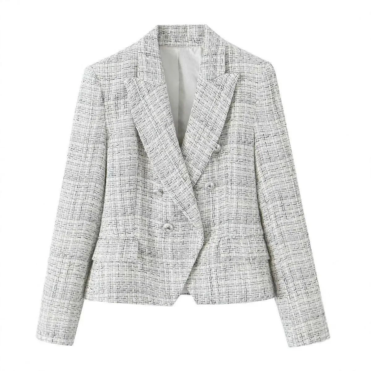 

Модное шерстяное пальто женское двубортное в клетку, осеннее, повседневное, приталенное, однотонное...