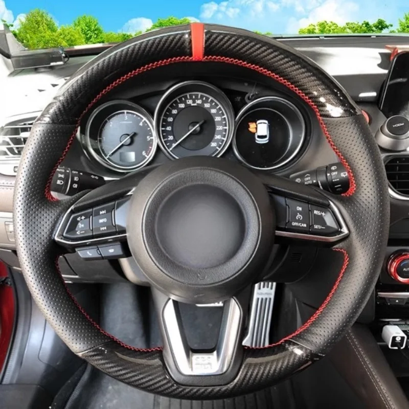 

Оригинальный чехол на руль автомобиля для Mazda 3 Axela 2017 2018 2019 Mazda 6 Atenza CX-3, чехол на руль, автомобильные аксессуары