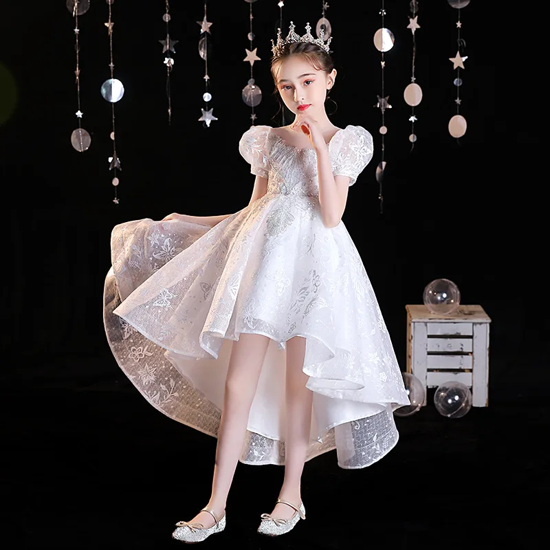 

Kids Girl Elegant Weddings Pearl Petals Girl Christmas Dress Princess Party Pageant Lace Frock Tulle Formal Pageant Vestidos